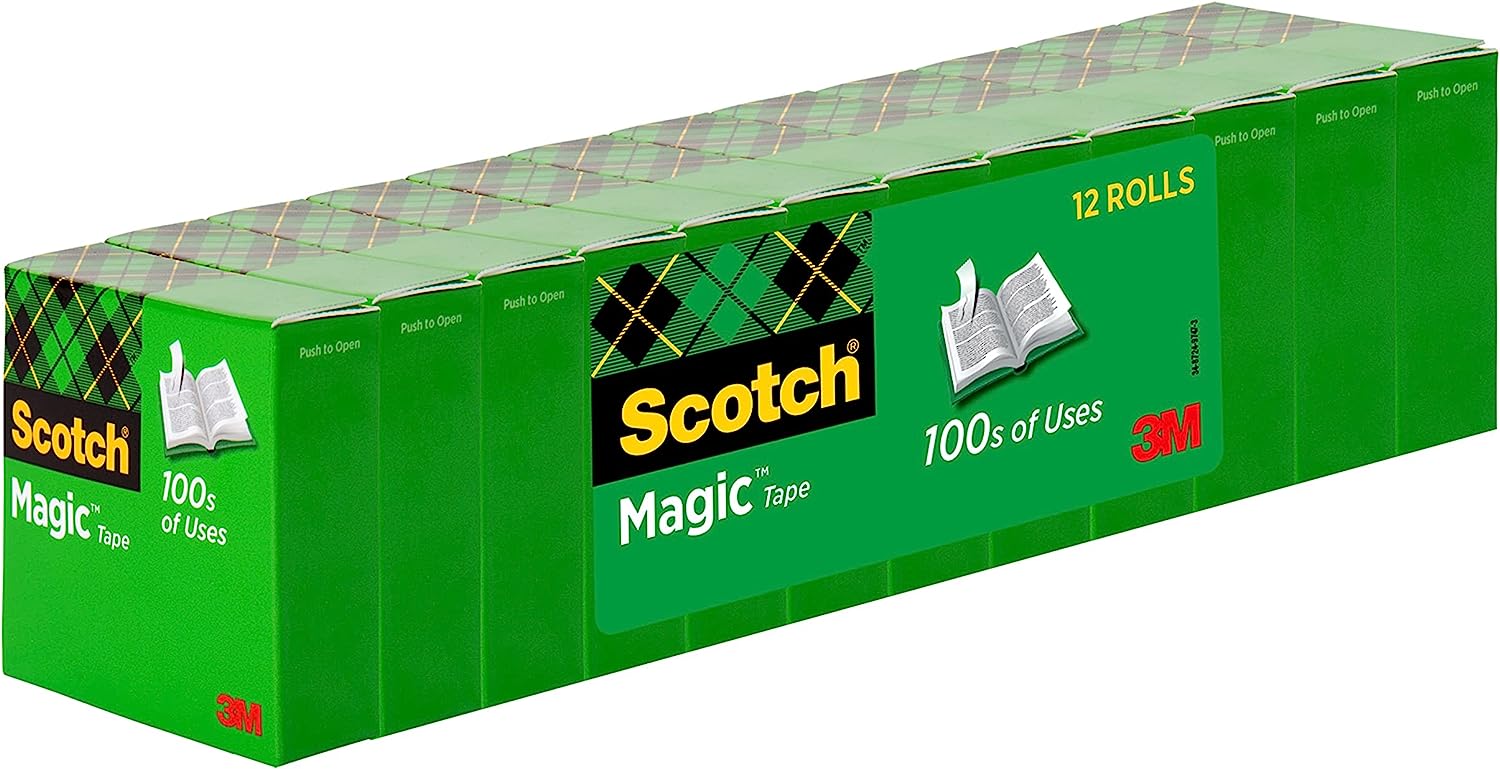 Scotch Magic Tape, 12 Rolls, Numerous Applications, Invisible, Engineered for Repairing, 3/4 x 1000 Inches, Boxed (810K12) - Image 4